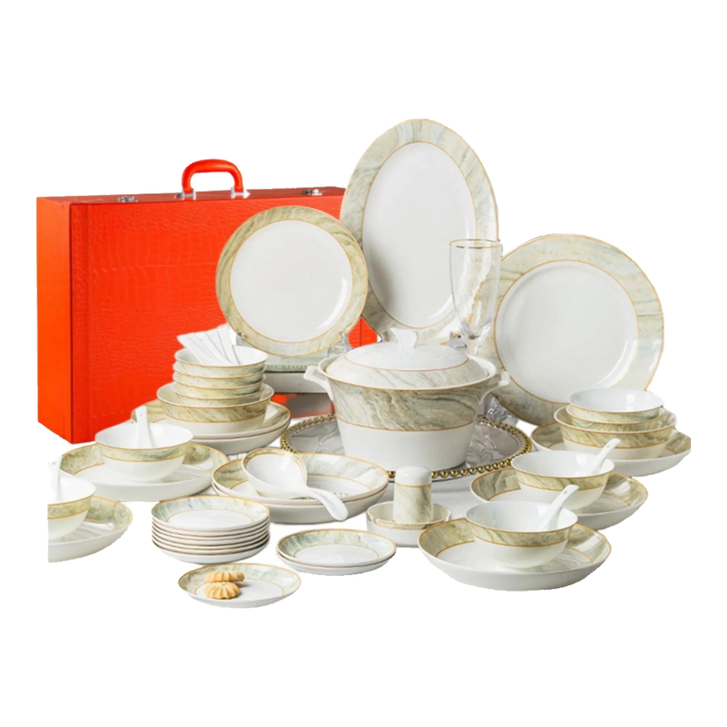 Maison Couture - Set Chén Dĩa La Saturne D'Or 58Pcs-SET CHÉN DĨA-Đối tác tại Trung Quốc theo từng đơn đặt hàng-CẬU HAI HOME DECOR
