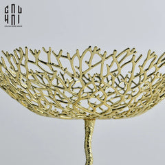Maison Elysian Couture - Đĩa Trái Cây San Hô Bằng Đồng Aureum Doré Corail Centerpieces 23x27-CẬU HAI HOME DECOR
