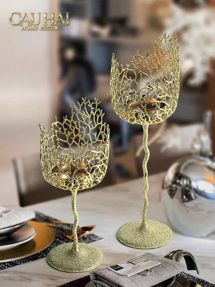 Maison Elysian Couture - Đĩa Trái Cây San Hô Bằng Đồng Aureum Doré Corail Centerpieces 23x27-CẬU HAI HOME DECOR