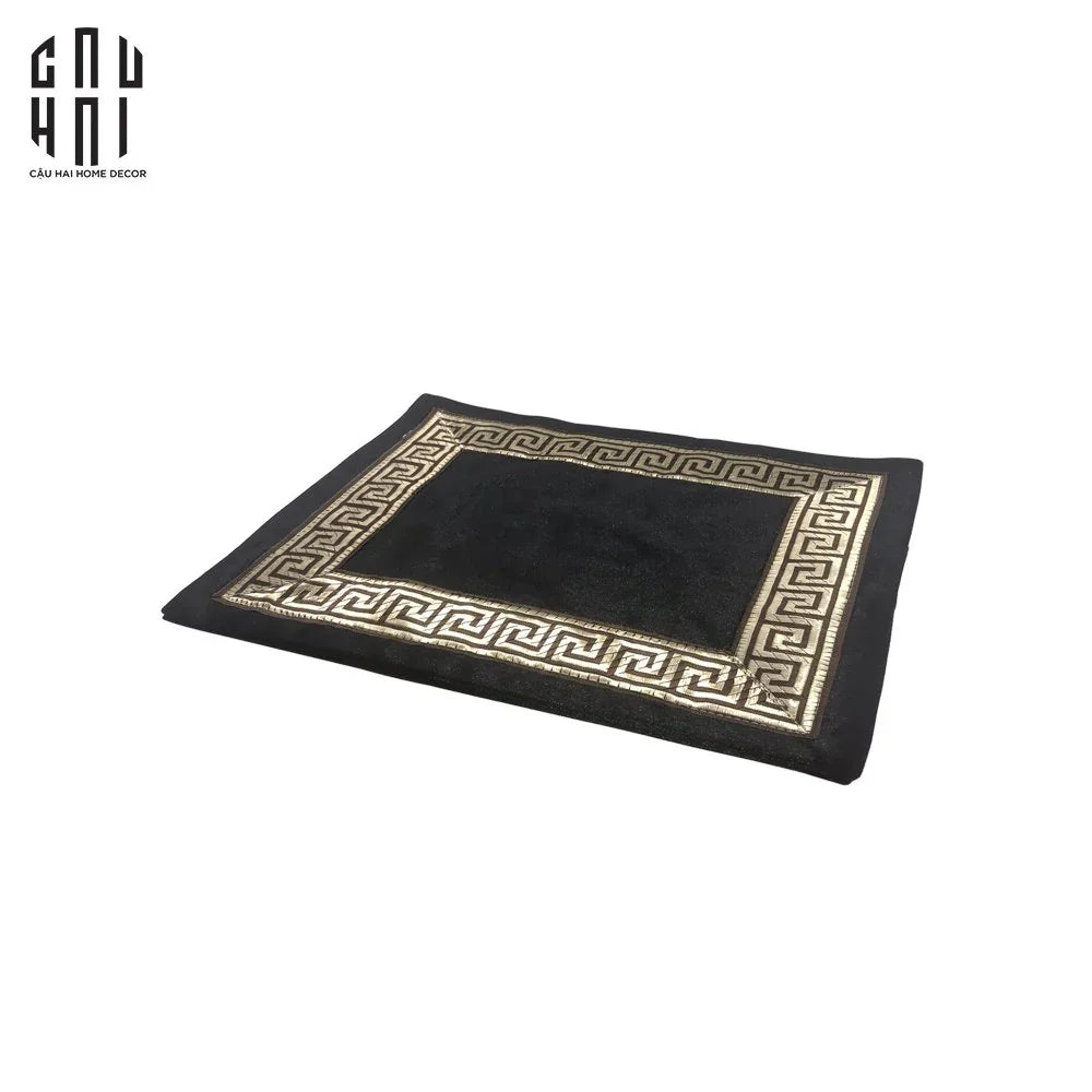 MIẾNG LÓT BÀN ĂN CROCHET - VELVET PLACEMAT CROCHET NOIR - CẬU HAI HOME DECOR