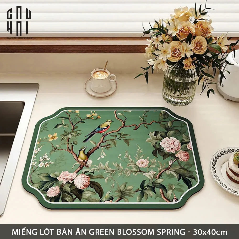 MIẾNG LÓT GREEN BLOSSOM SPRING - PLACEMAT 30X40CM - CẬU HAI HOME DECOR