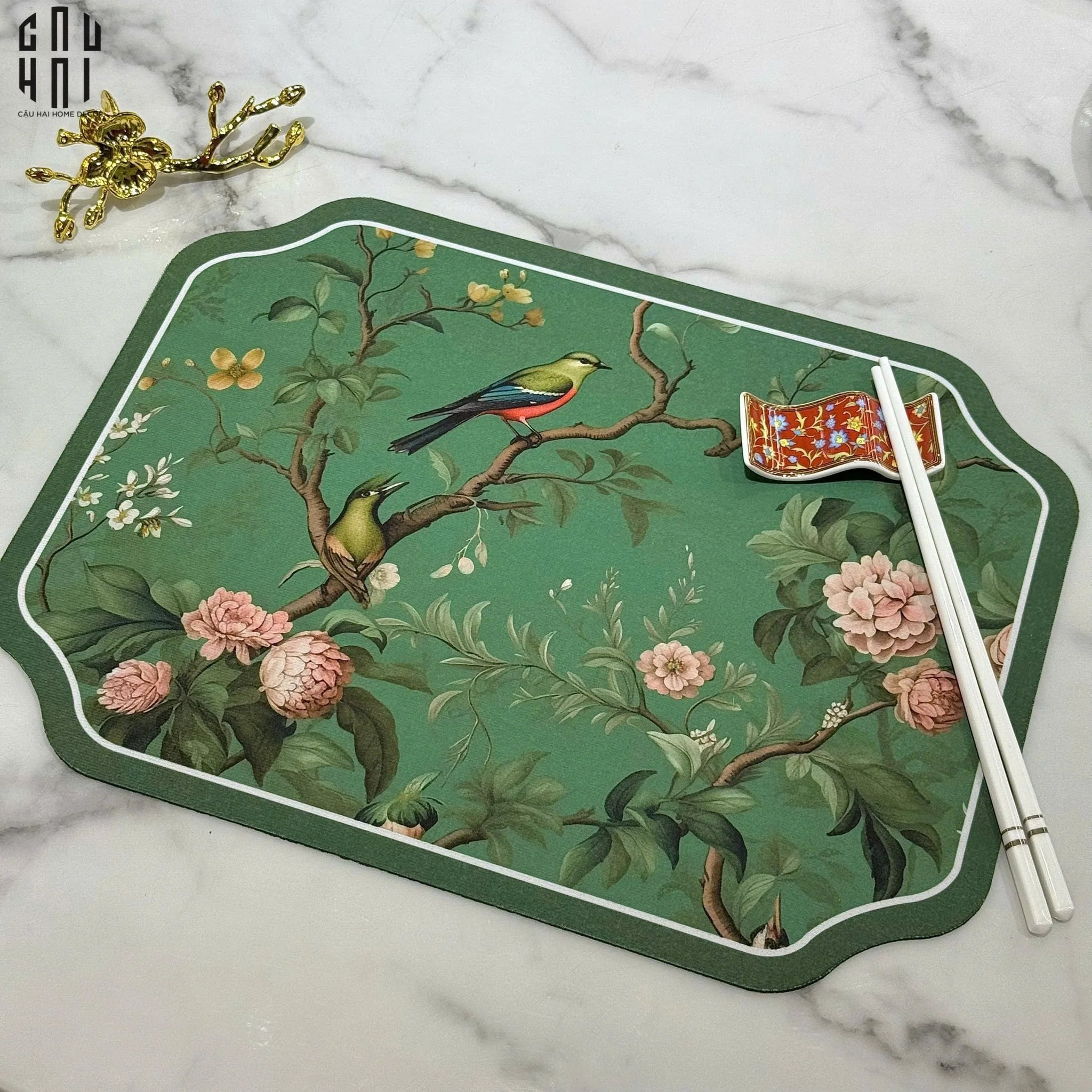 MIẾNG LÓT GREEN BLOSSOM SPRING - PLACEMAT 30X40CM - CẬU HAI HOME DECOR