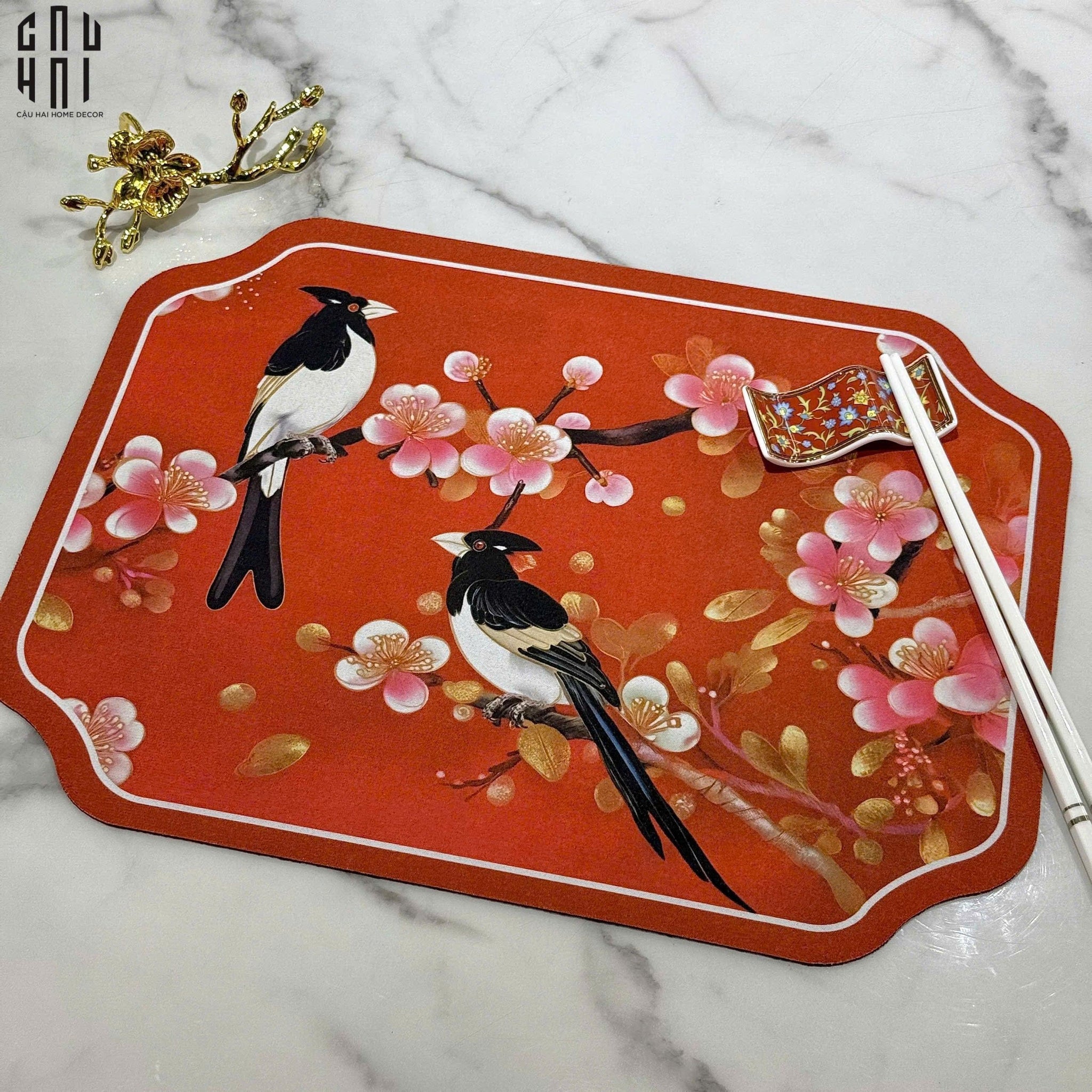MIẾNG LÓT RED BLOSSOM SPRING - PLACEMAT 30X40CM - CẬU HAI HOME DECOR