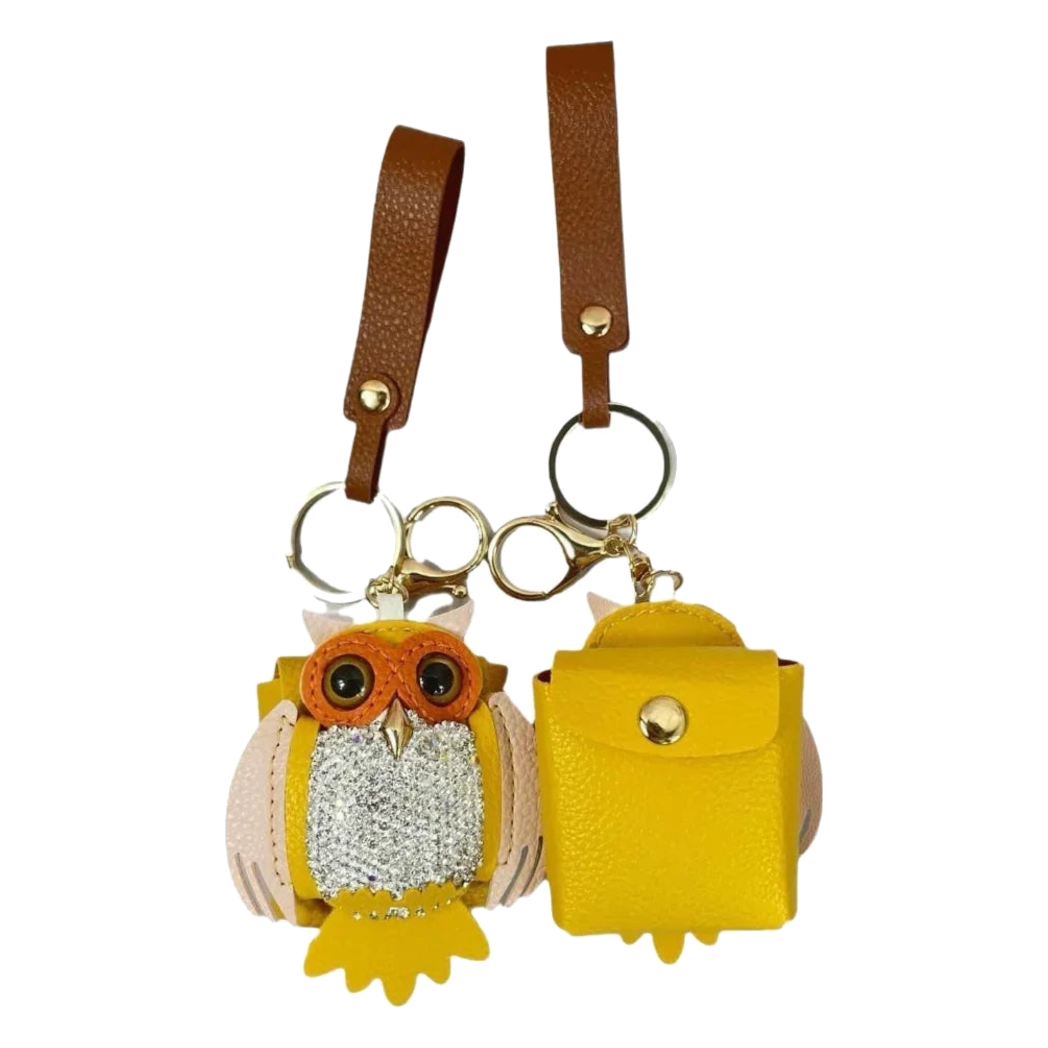 Móc Khoá - Charm Túi Xách Owl Bling Bling Yellow-MÓC KHÓA & CHARM TÚI-Đối tác tại Trung Quốc theo từng đơn đặt hàng-CẬU HAI HOME DECOR