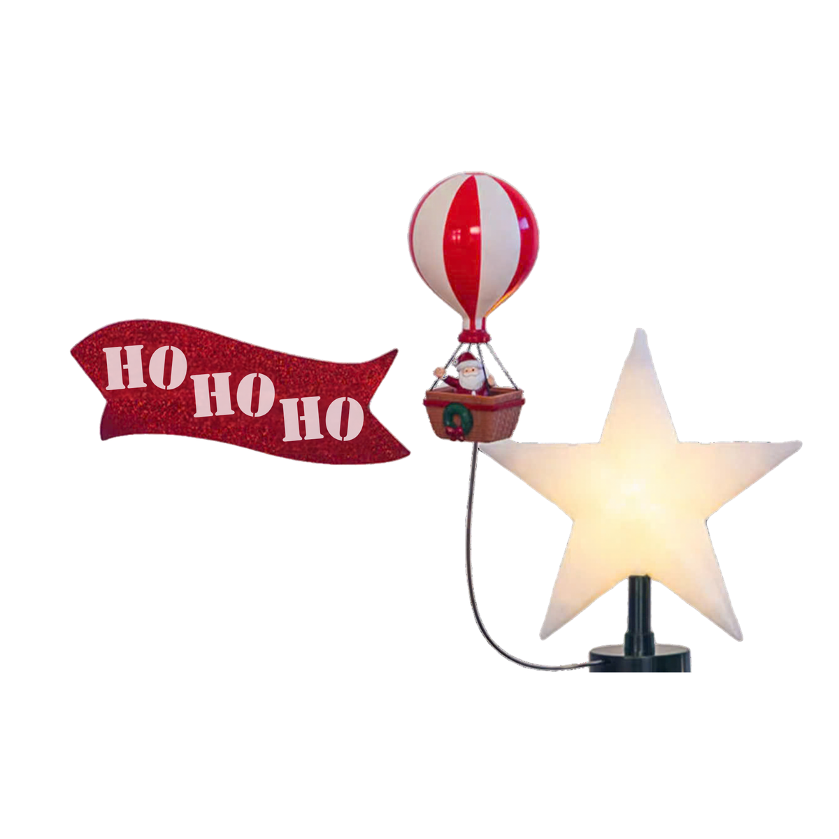 Fêtes Couture - Đèn Ngôi Sao Noel Santa Balloon Ho Ho Ho H22-TRANG TRÍ GIÁNG SINH-CẬU HAI HOME DECOR-CẬU HAI HOME DECOR