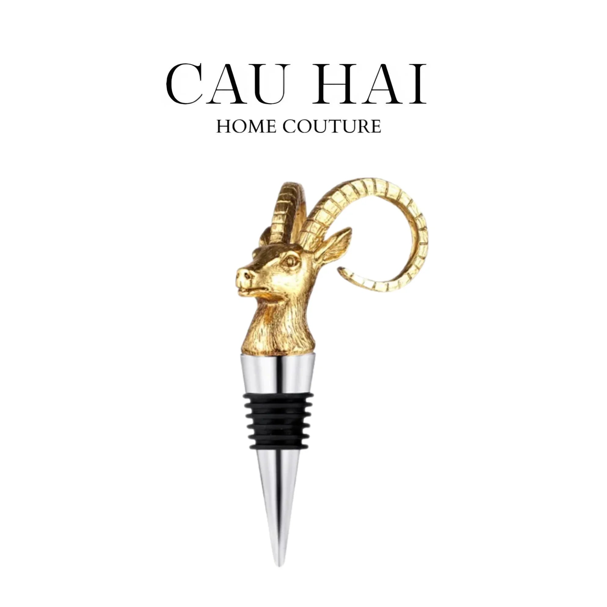 NÚT ĐẬY VANG - GOLDEN ANTELOPE WINE STOPPER SS30 - CẬU HAI HOME DECOR