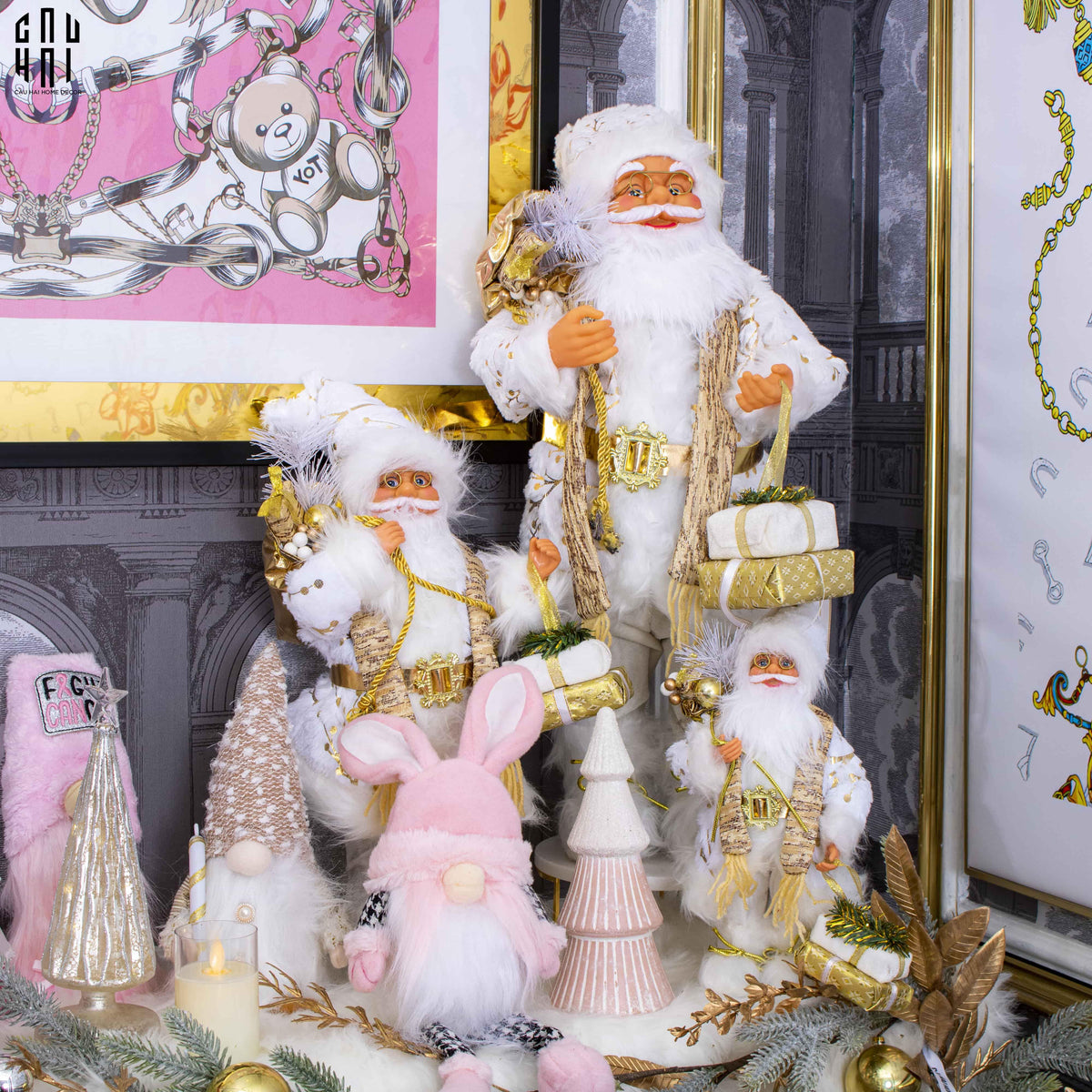 Ông Già Noel - White Santa Claus Size S-TRANG TRÍ GIÁNG SINH-Đối tác tại Trung Quốc theo từng đơn đặt hàng-CẬU HAI HOME DECOR