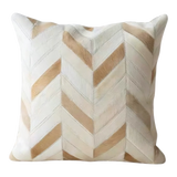 Vỏ Gối Da Bò Patchwork Équestre Sand Ivory 45x45-Vỏ Gối Trang Trí-CẬU HAI HOME DECOR-CẬU HAI HOME DECOR