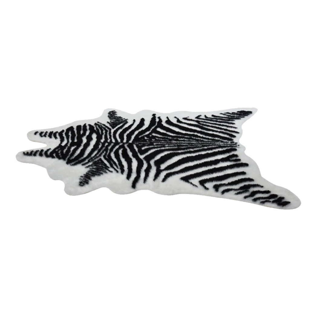 Thảm Lông Faux Fur Zebra Hide Noir 85x110-Thảm Lông-Cậu Hai Home Decor-CẬU HAI HOME DECOR