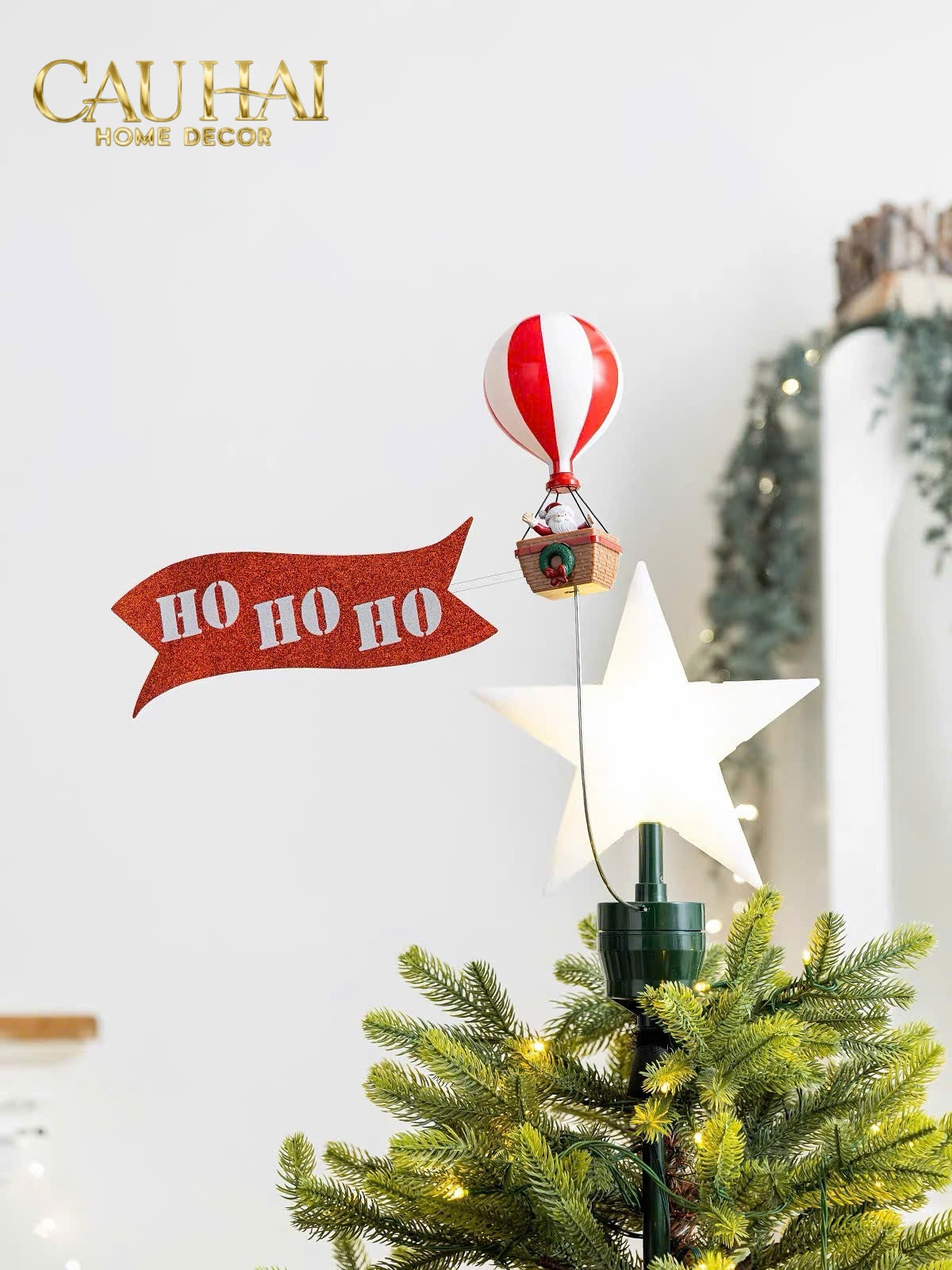 Fêtes Couture - Đèn Ngôi Sao Noel Santa Balloon Ho Ho Ho H22-TRANG TRÍ GIÁNG SINH-CẬU HAI HOME DECOR-CẬU HAI HOME DECOR