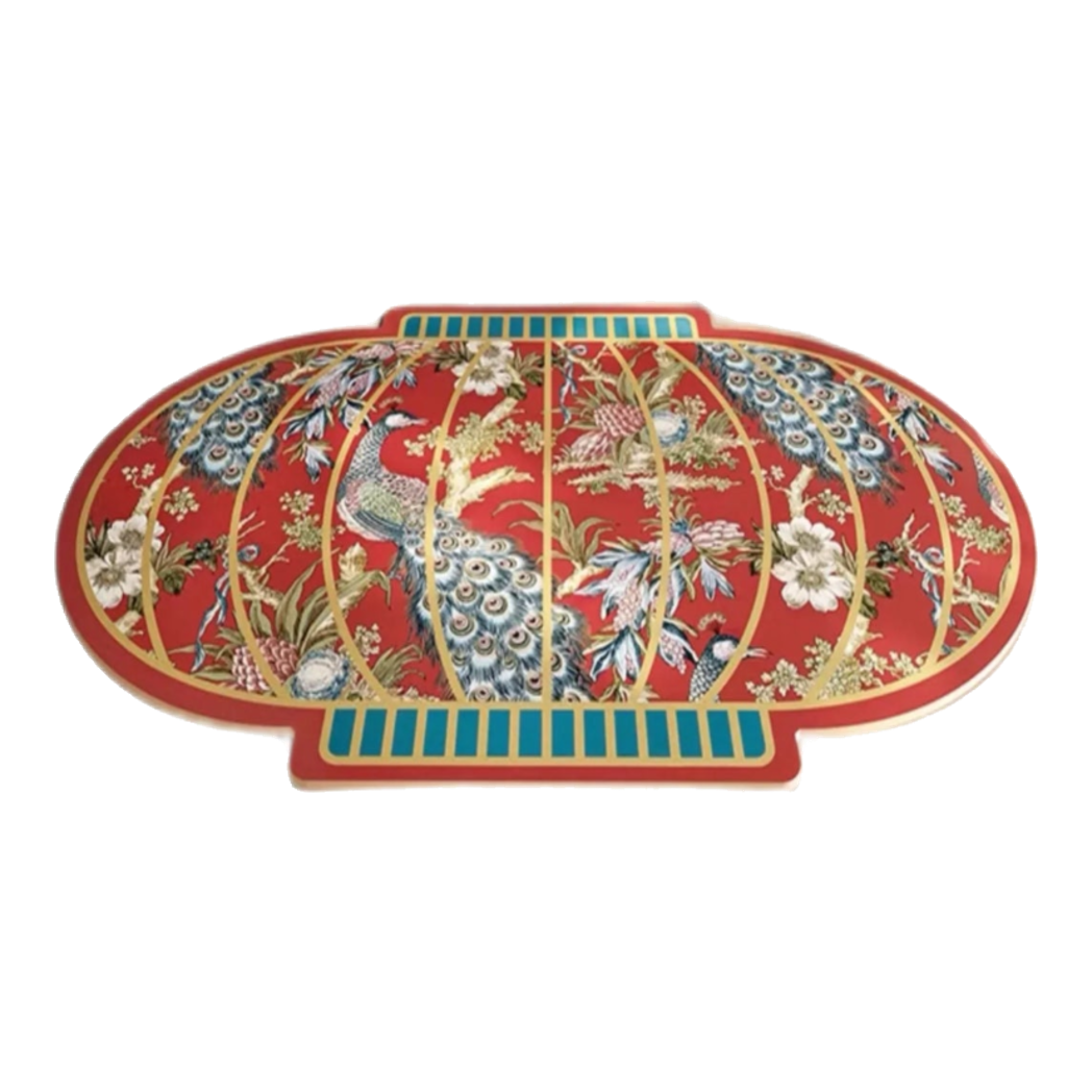 Thảm Cửa Micro Nappa Gen8 50x80 - Khổng Tước Hỷ Mãn Đường - Lantern Dynasty Paon-THẢM CỬA-CẬU HAI HOME DECOR-CẬU HAI HOME DECOR