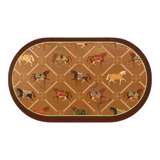 Thảm Cửa Microfiber 50x75 Patina Héritage Brun Patchwork Équestre-THẢM CỬA-CẬU HAI HOME DECOR-CẬU HAI HOME DECOR
