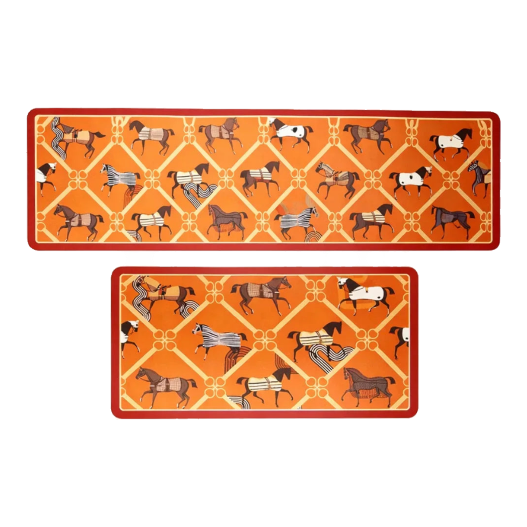 Set Thảm Bếp Microfiber 45x75/150 Vermilion Diamond Patchwork Équestre-THẢM BẾP-CẬU HAỊ HOME DECOR-CẬU HAI HOME DECOR