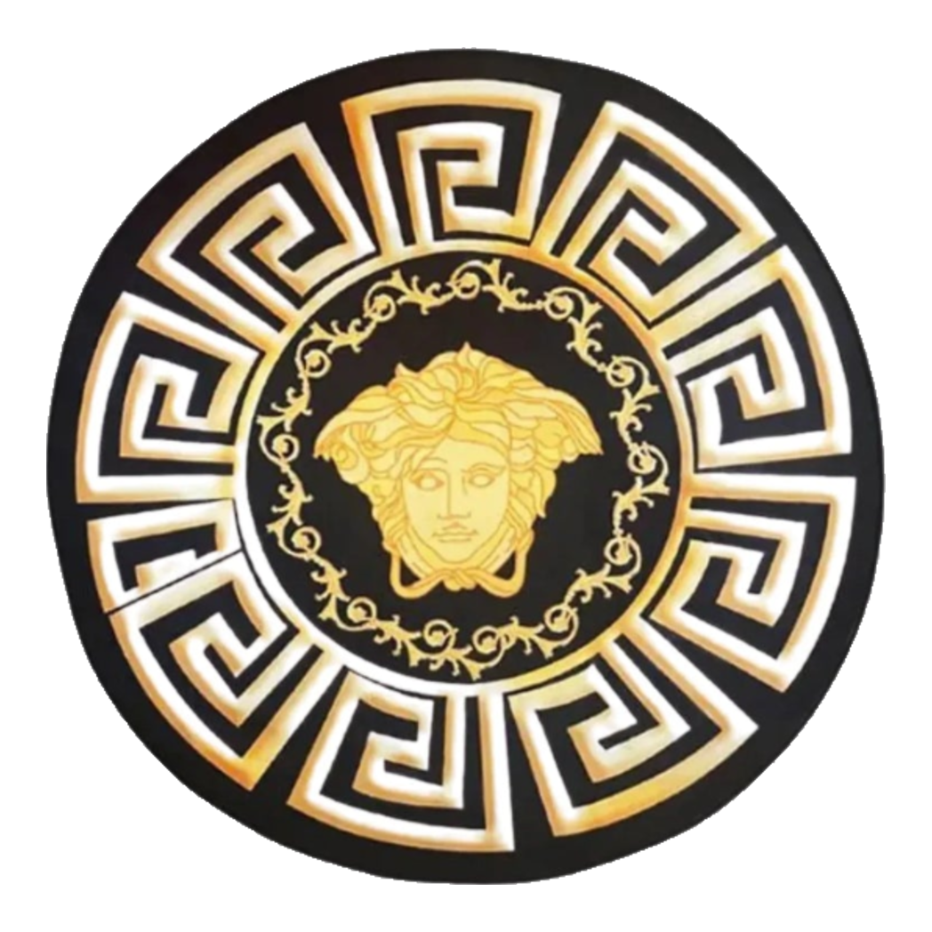 Thảm Tròn D80 Nhung Bỉ - Ronde Carpet Gianni Vers. Medusa Greek Key-THẢM TRÒN - THẢM BED-Đối tác tại Trung Quốc theo từng đơn đặt hàng-CẬU HAI HOME DECOR