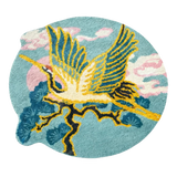 Maison Couture - Thảm Tròn Sợi Dệt D120 -Celestial Crane Nuage d’Azur Art Rugs-THẢM TRÒN - THẢM BED-Đối tác tại Trung Quốc theo từng đơn đặt hàng-CẬU HAI HOME DECOR