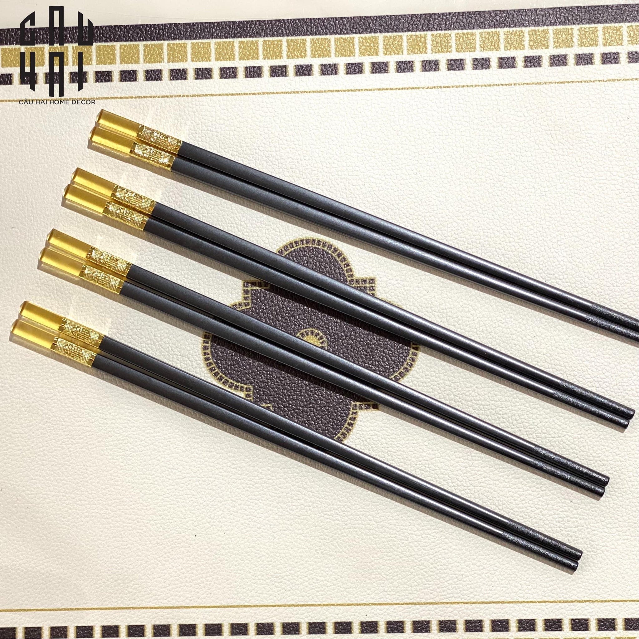 SET 10 ĐÔI ĐŨA AMBER BLACK - CẬU HAI HOME DECOR