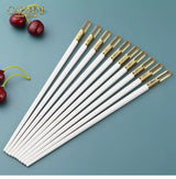 Set 10 Đôi Đũa Sợi Thuỷ Tinh - Amber White Chopsticks 27cm-Dinner Cutlery Set Dao Muỗng Nĩa-Đối tác tại Trung Quốc theo từng đơn đặt hàng-CẬU HAI HOME DECOR