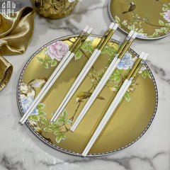 Set 10 Đôi Đũa Sứ BST Khổng Tước Hoàng Kim Porcelain Chopstick 25cm-CẬU HAI HOME DECOR