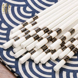 Set 10 Đôi Đũa Sứ V Class Black Greek Key Atélier Porcelain Chopsticks-Dinner Cutlery Set Dao Muỗng Nĩa-Đối tác tại Trung Quốc theo từng đơn đặt hàng-CẬU HAI HOME DECOR