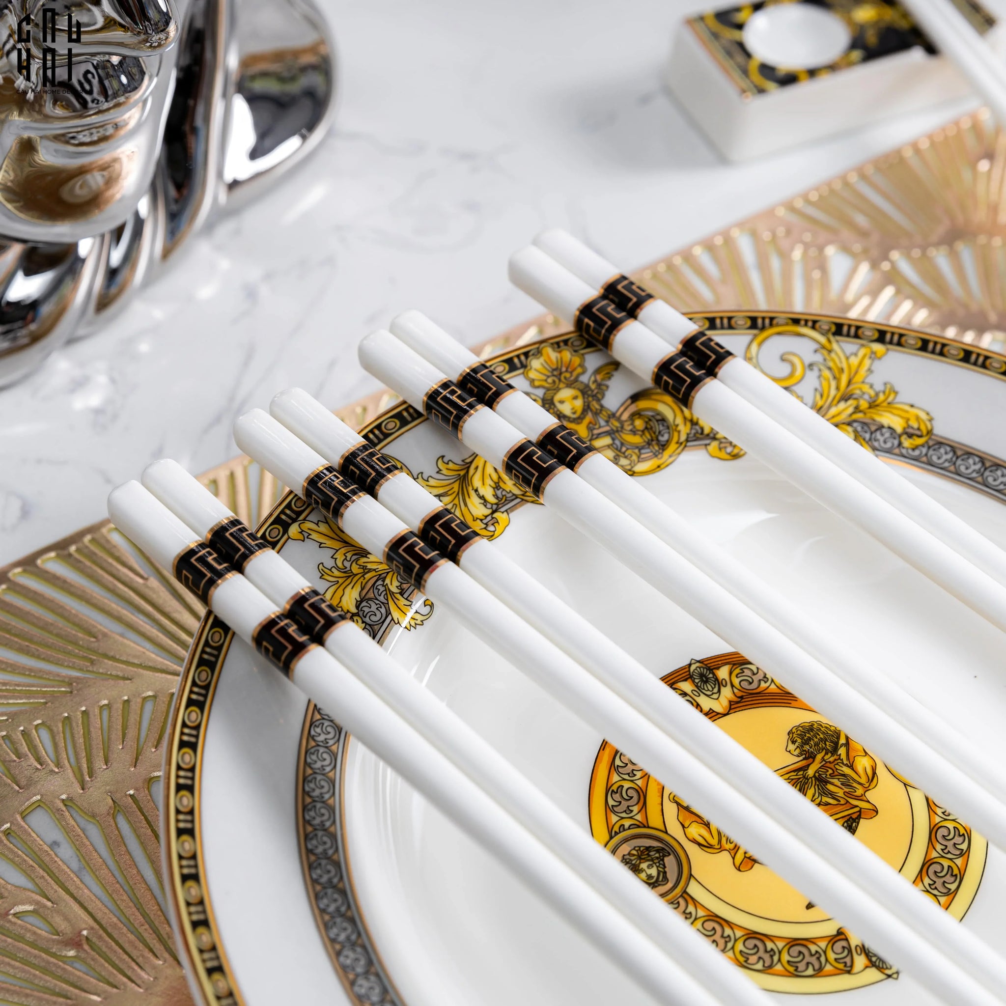 SET 10 ĐÔI ĐŨA SỨ VERSUS - BLACK - CẬU HAI HOME DECOR