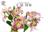 Set 2 Cành 3 Hoa Ly - Green Violet-LY THỦY TINH-Đối tác tại Trung Quốc theo từng đơn đặt hàng-CẬU HAI HOME DECOR