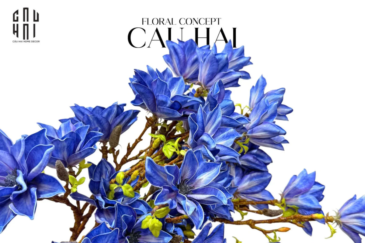 Set 2 Cành 3 Hoa Mộc Lan - Magnolia Stellata-Hoa Lụa-Đối tác tại Trung Quốc theo từng đơn đặt hàng-CẬU HAI HOME DECOR