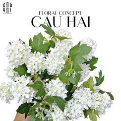 Set 2 Cành Cẩm Tú Cầu Mini - Trắng-CẬU HAI HOME DECOR