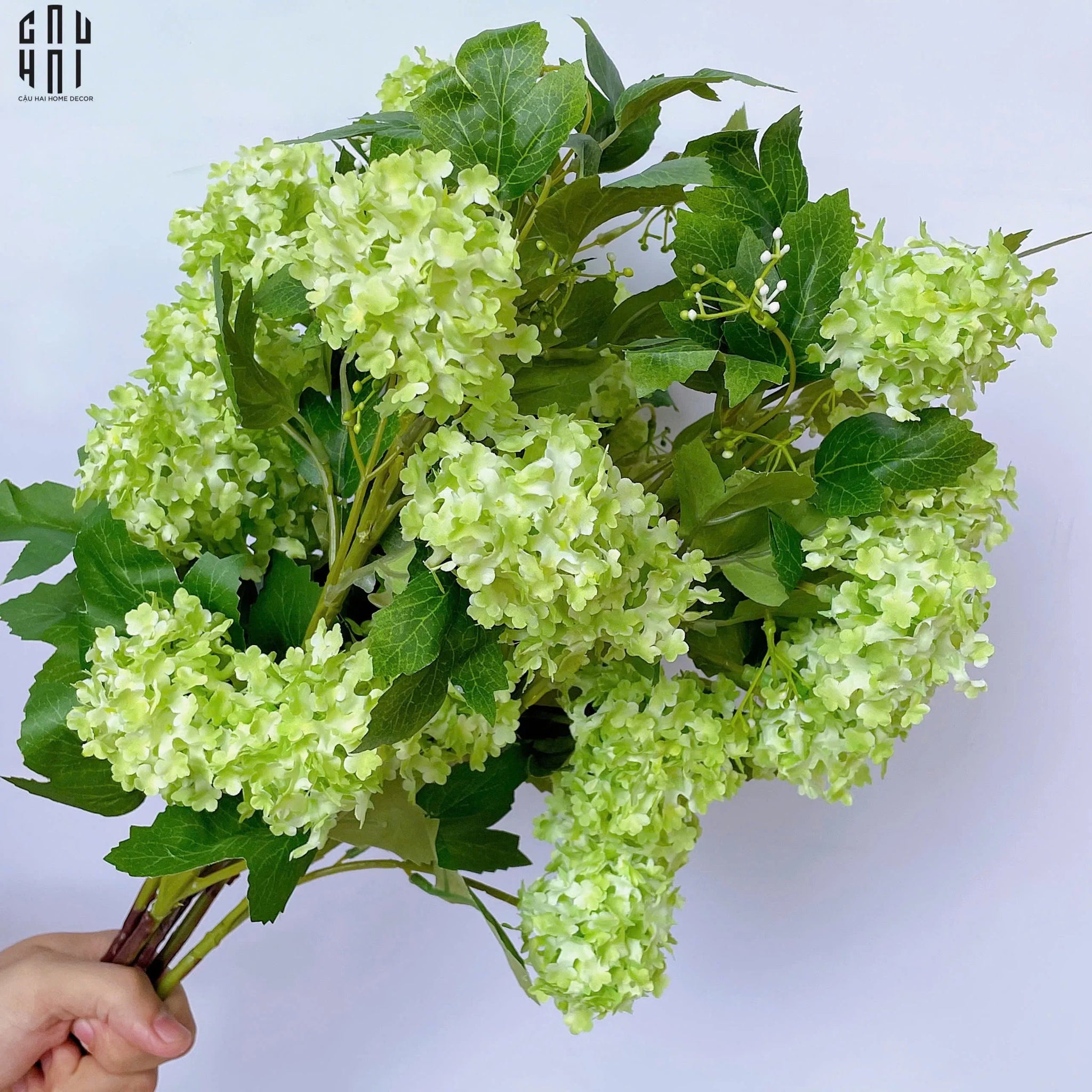 Set 2 Cành Cẩm Tú Cầu Mini - Xanh-CẬU HAI HOME DECOR