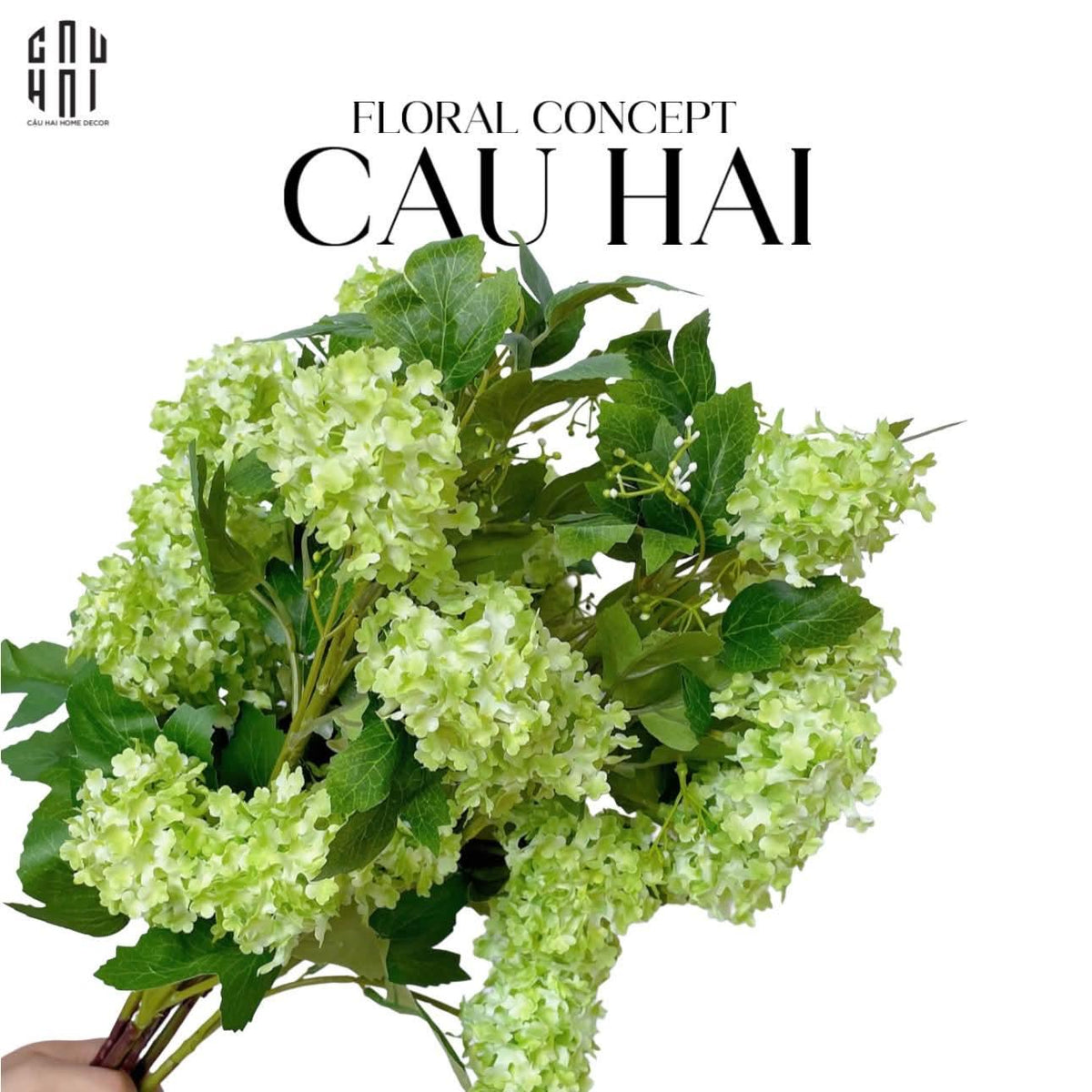 Set 2 Cành Cẩm Tú Cầu Mini - Xanh-Hoa Lụa-Đối tác tại Trung Quốc theo từng đơn đặt hàng-CẬU HAI HOME DECOR