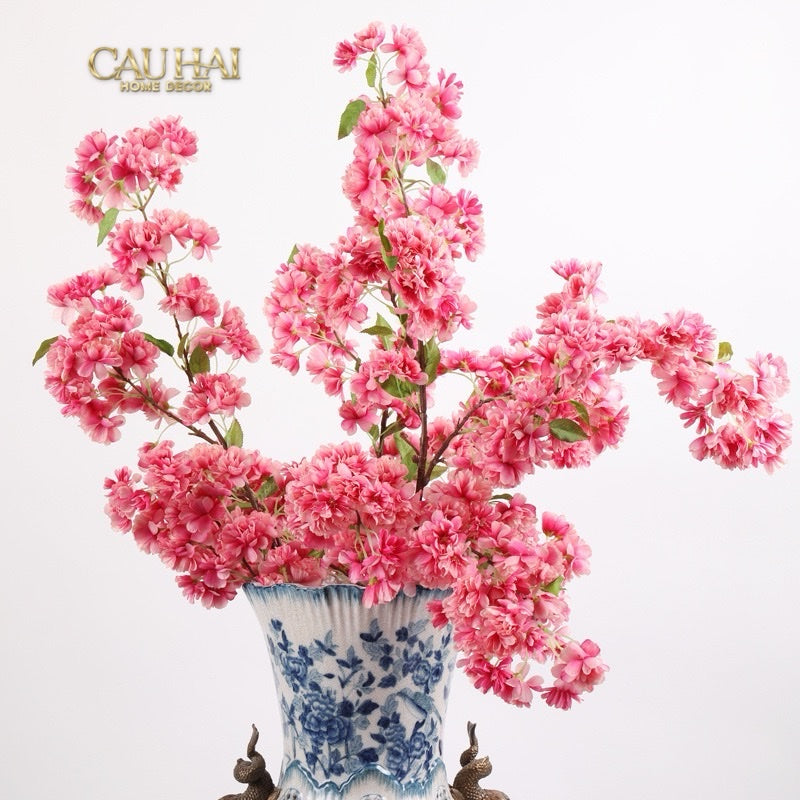 Set 2 Cành Hoa Anh Đào Trắng - White Sakura - CẬU HAI HOME DECOR