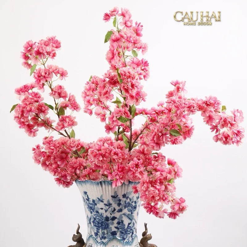 Set 2 Cành Hoa Anh Đào Trắng - White Sakura-Hoa Lụa-Đối tác tại Trung Quốc theo từng đơn đặt hàng-CẬU HAI HOME DECOR