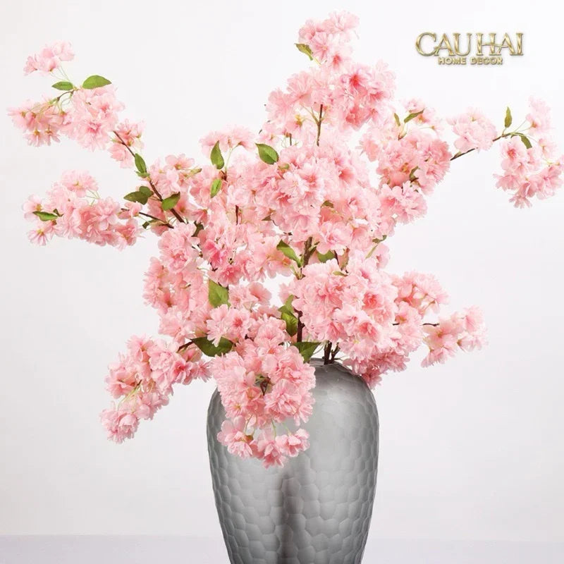 Set 2 Cành Hoa Anh Đào Trắng - White Sakura-Hoa Lụa-Đối tác tại Trung Quốc theo từng đơn đặt hàng-CẬU HAI HOME DECOR