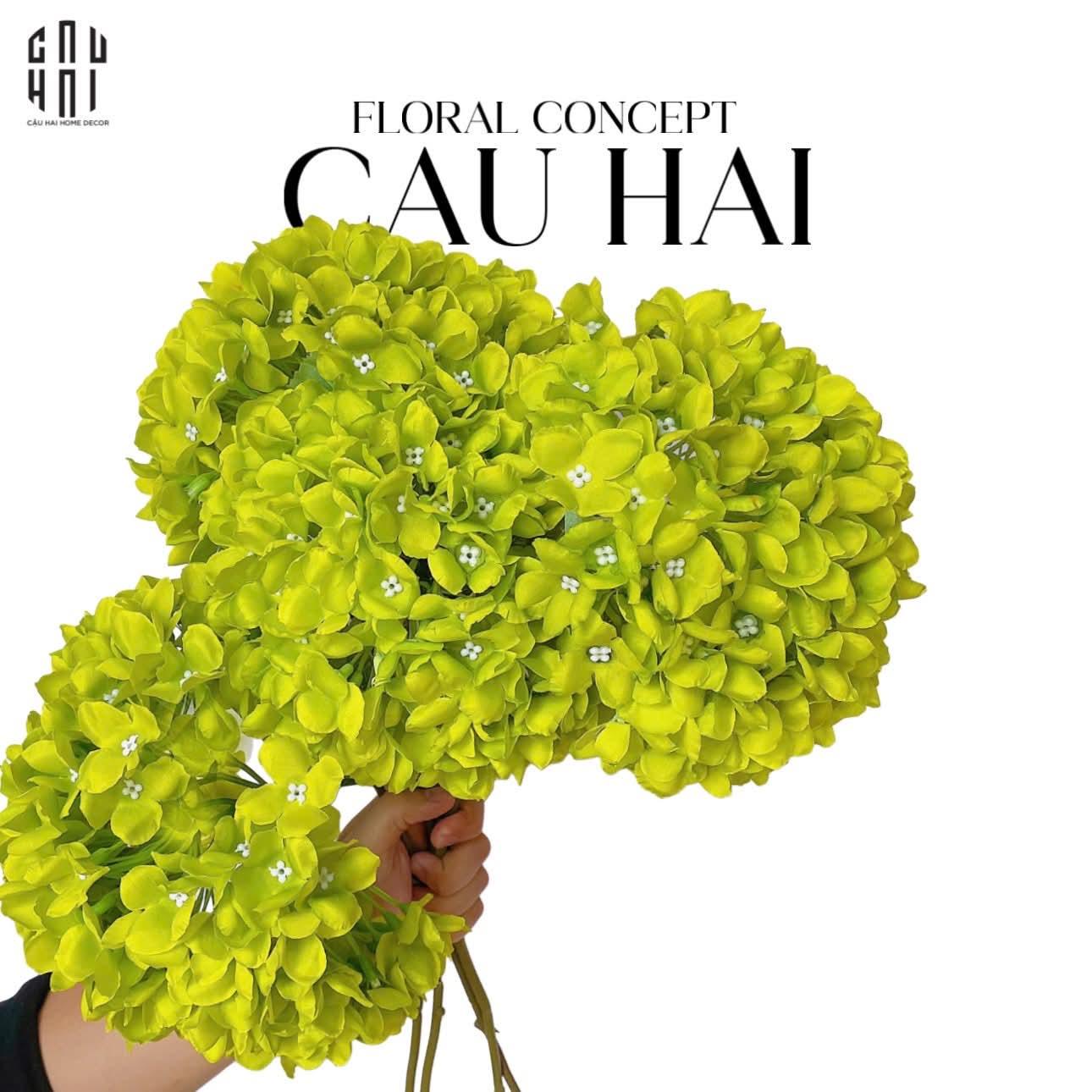 SET 2 CÀNH HOA CẨM TÚ CẦU ĐẠI - XANH - CẬU HAI HOME DECOR