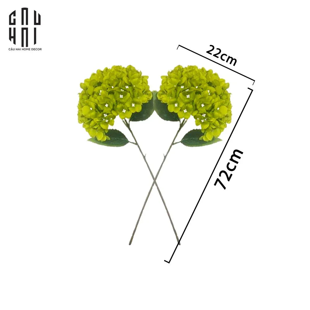 Set 2 Cành Hoa Cẩm Tú Cầu Đại - Xanh-Hoa Lụa-Đối tác tại Trung Quốc theo từng đơn đặt hàng-CẬU HAI HOME DECOR