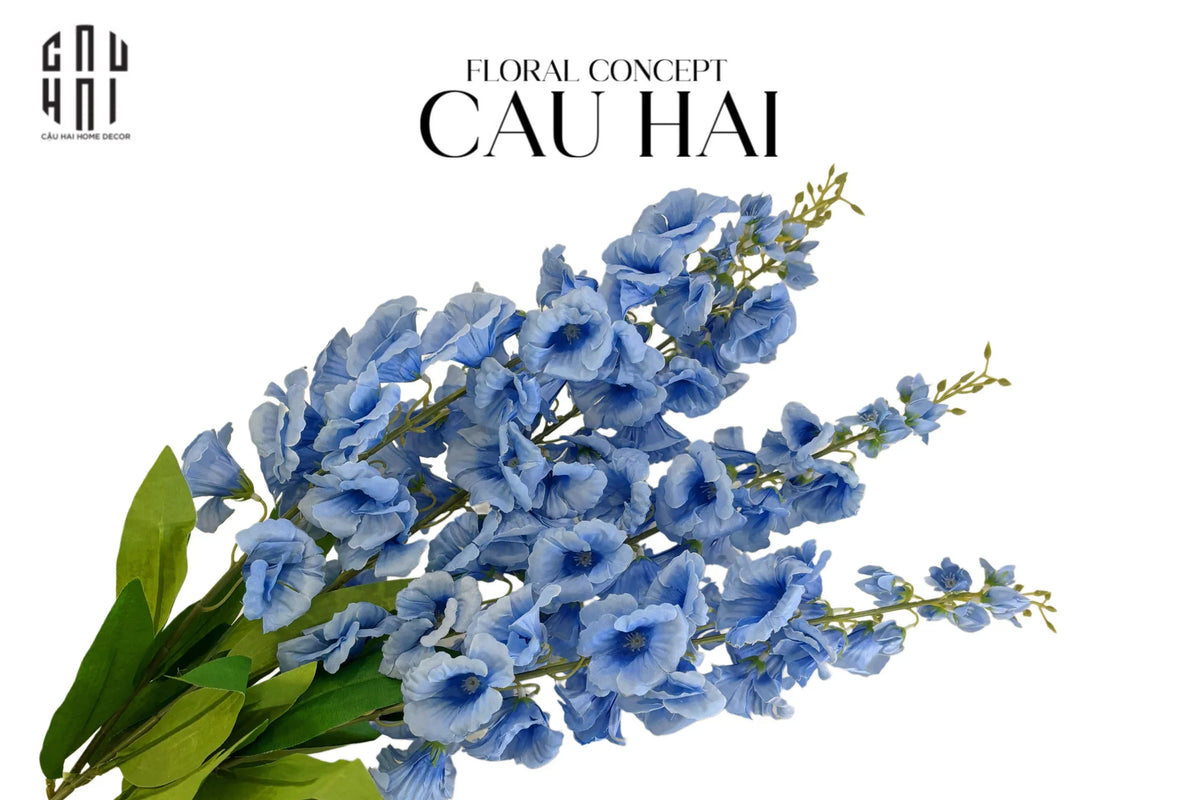 Set 2 Cành Hoa Chuông - Steel Blue-Hoa Lụa-Đối tác tại Trung Quốc theo từng đơn đặt hàng-CẬU HAI HOME DECOR