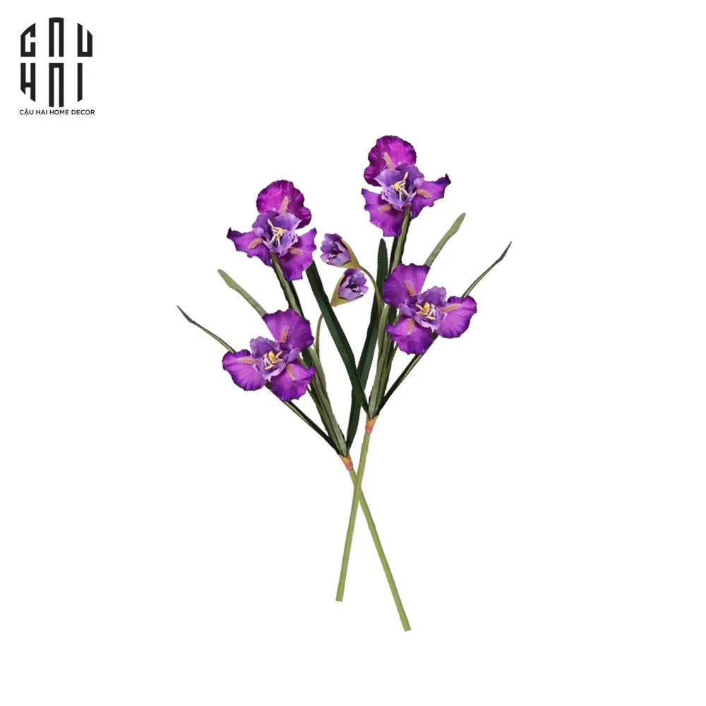 SET 2 CÀNH HOA DIÊN VĨ - IRIS - TÍM-CẬU HAI HOME DECOR