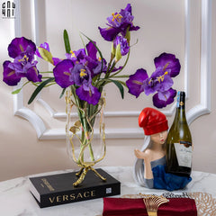 Set 2 Cành Hoa Diên Vĩ - Iris - Tím-CẬU HAI HOME DECOR