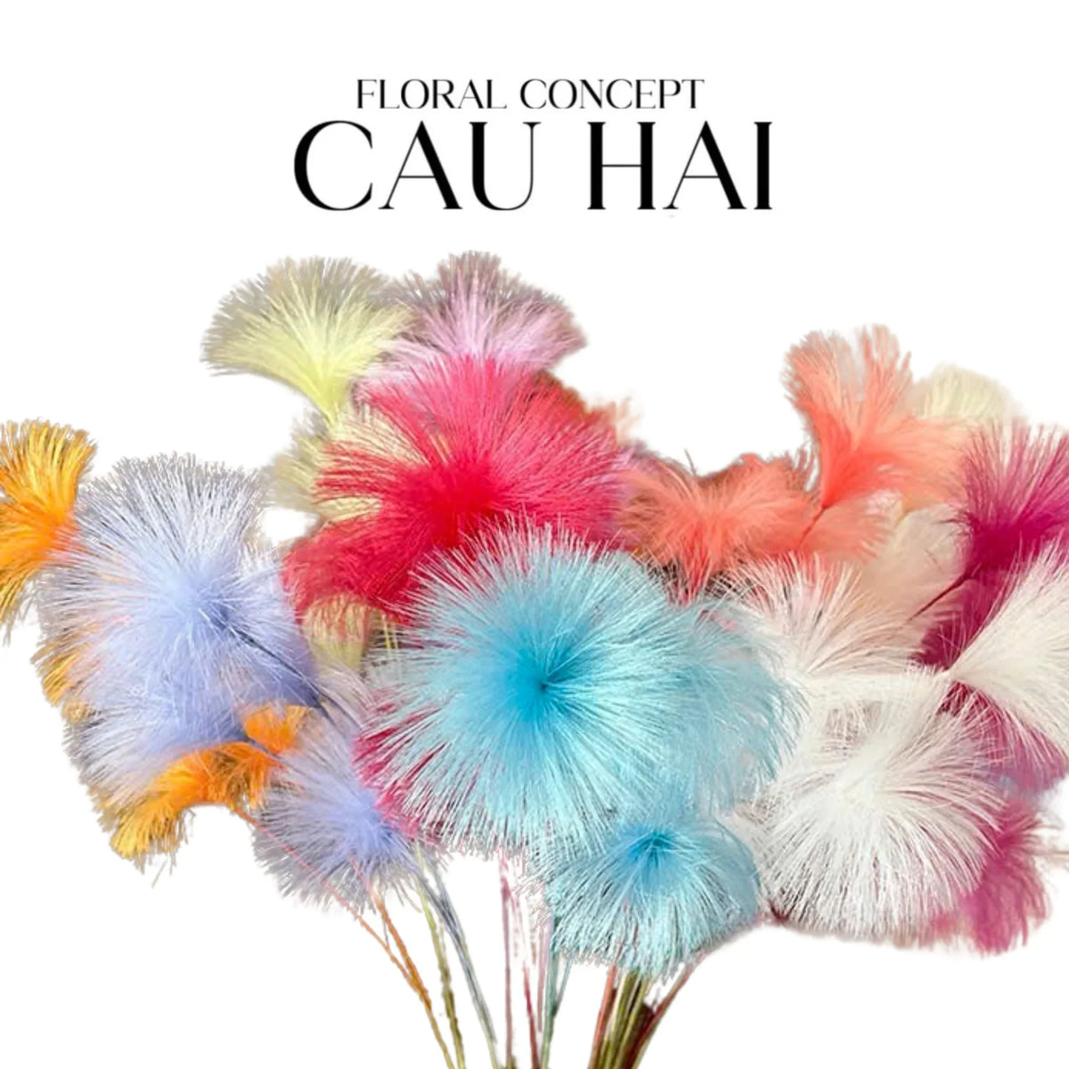Set 2 Cành Hoa Firework Color Pop-Hoa Lụa-Đối tác tại Trung Quốc theo từng đơn đặt hàng-CẬU HAI HOME DECOR