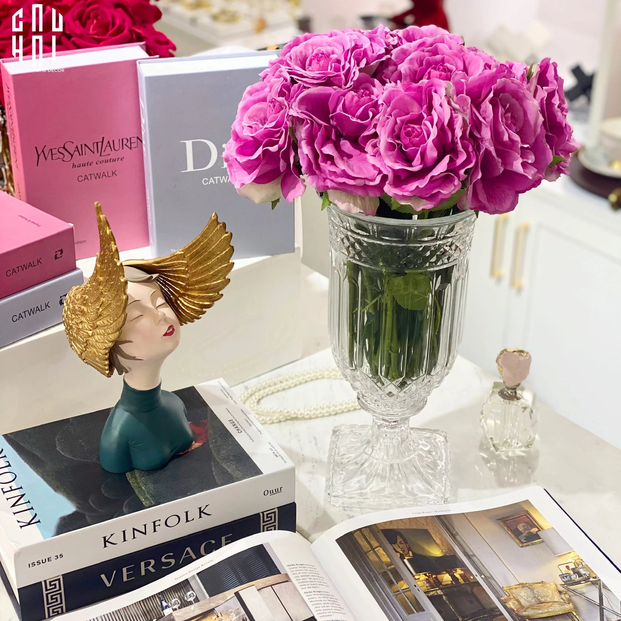 SET 2 CÀNH HOA HỒNG ECUADOR - TÍM HỒNG - CẬU HAI HOME DECOR