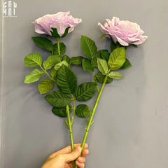 Set 2 Cành Hoa Hồng Ecuador - Tím Nhạt-CẬU HAI HOME DECOR