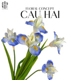 Set 2 Cành Hoa Iris - White Sky Blue-Hoa Lụa-Đối tác tại Trung Quốc theo từng đơn đặt hàng-CẬU HAI HOME DECOR