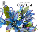 Set 2 Cành Hoa Lily Sayuri - Dark Blue-LY THỦY TINH-Đối tác tại Trung Quốc theo từng đơn đặt hàng-CẬU HAI HOME DECOR