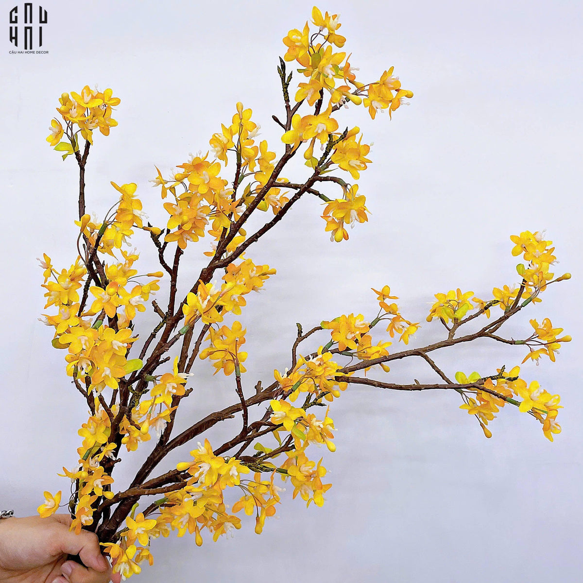 Set 2 Cành Hoa Nhài Forsythia-Hoa Lụa-Đối tác tại Trung Quốc theo từng đơn đặt hàng-CẬU HAI HOME DECOR