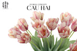 Set 2 Cành Hoa Parrot Tulip Powder Pink / Fuchsia-Hoa Lụa-Đối tác tại Trung Quốc theo từng đơn đặt hàng-Pink-CẬU HAI HOME DECOR