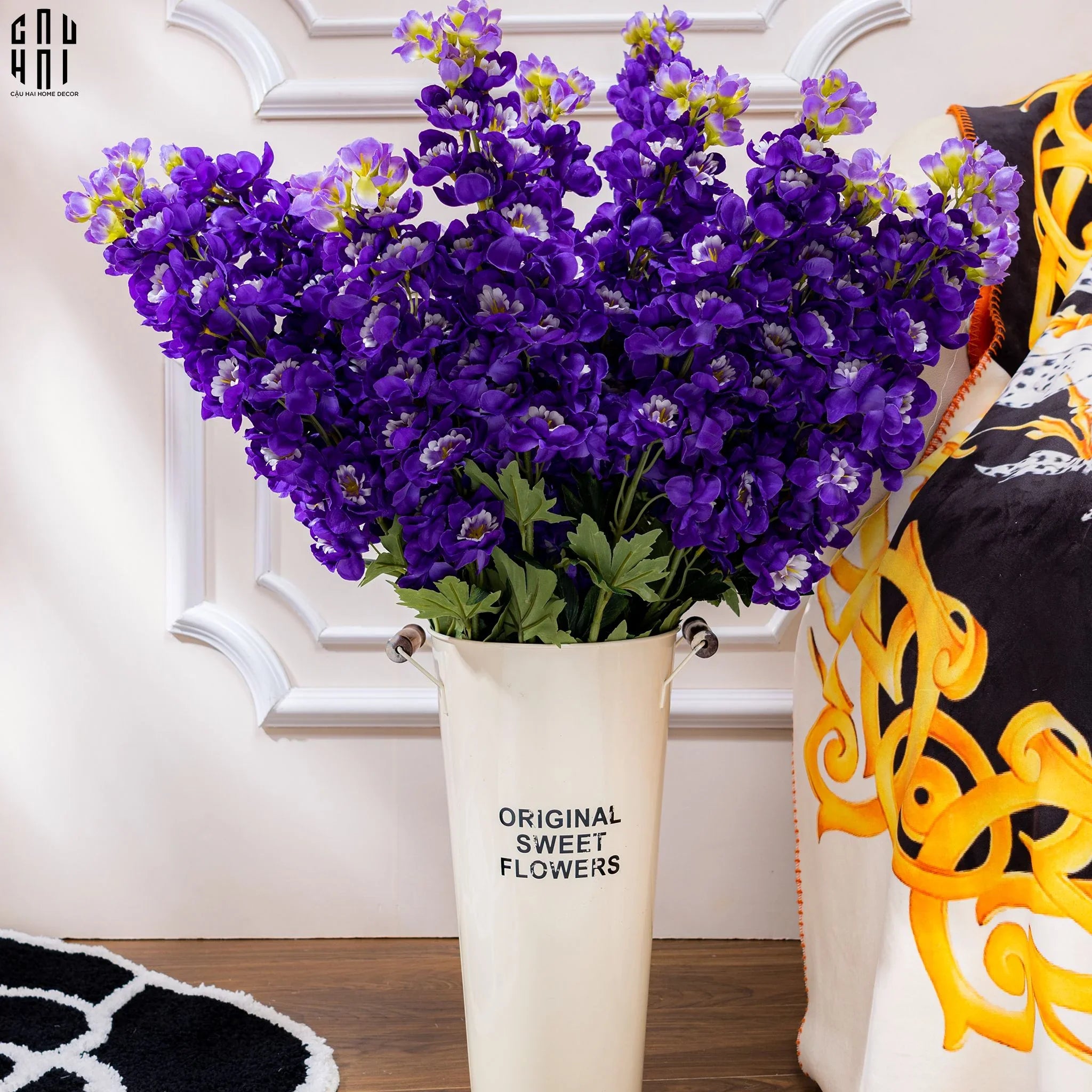 Set 2 Cành Hoa Phi Yến - Delphinium - Tím-CẬU HAI HOME DECOR