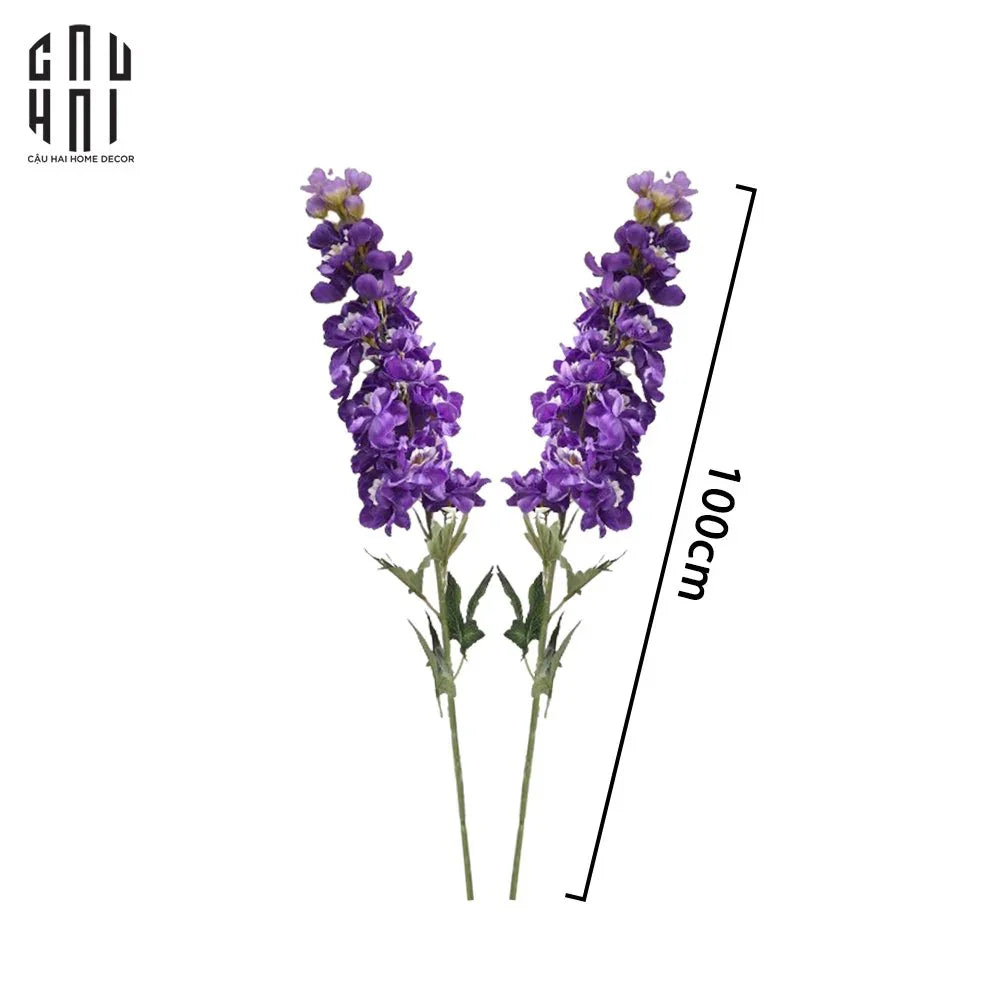 Set 2 Cành Hoa Phi Yến - Delphinium - Tím-Hoa Lụa-Đối tác tại Trung Quốc theo từng đơn đặt hàng-CẬU HAI HOME DECOR