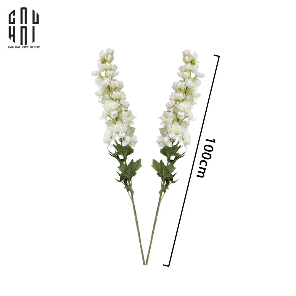 SET 2 CÀNH HOA PHI YẾN - DELPHINIUM - TRẮNG-CẬU HAI HOME DECOR