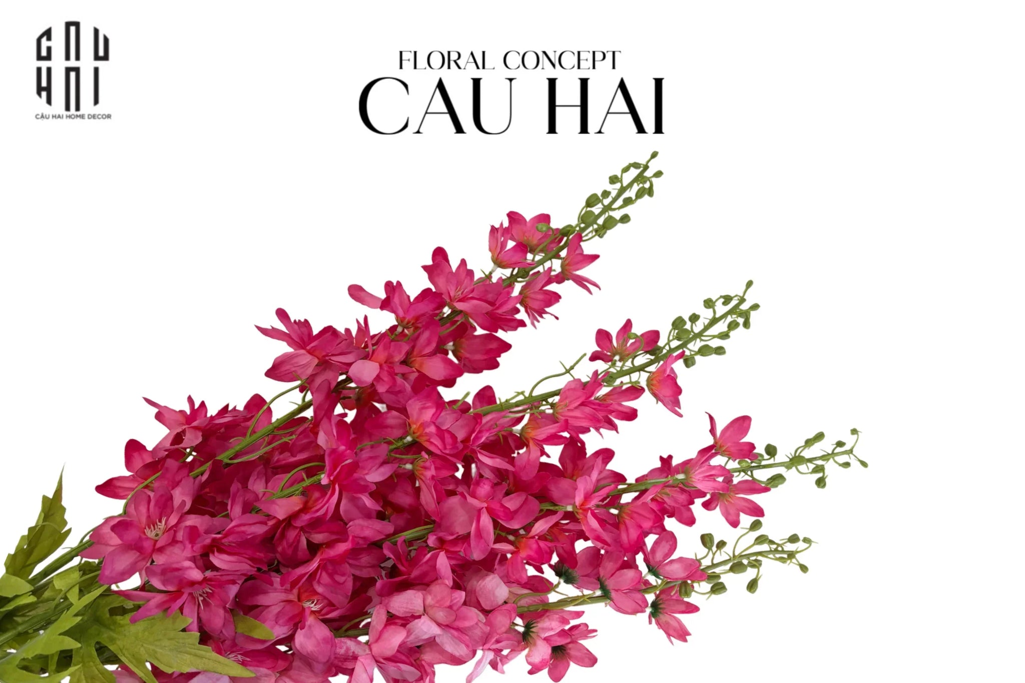 Set 2 Cành Hoa Phi Yến - Viva Magenta-CẬU HAI HOME DECOR