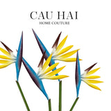 Set 2 Cành Hoa Thiên Điểu - Jaune Azure-Hoa Lụa-Đối tác tại Trung Quốc theo từng đơn đặt hàng-CẬU HAI HOME DECOR