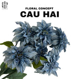 Set 2 Cành Hoa Thược Dược Dahlia - Midnight Blue-Hoa Lụa-Đối tác tại Trung Quốc theo từng đơn đặt hàng-CẬU HAI HOME DECOR